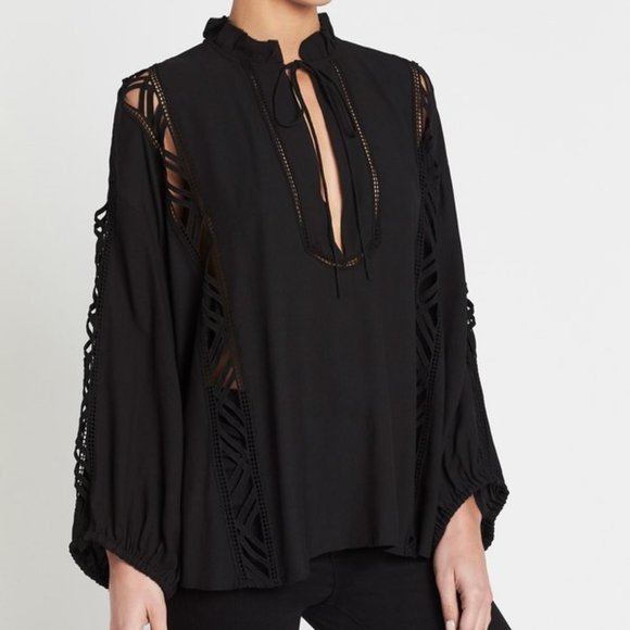 IRO Tops - FLASH SALE! Iro Black V-Neck Long Sleeve Blouse US8/ FR40